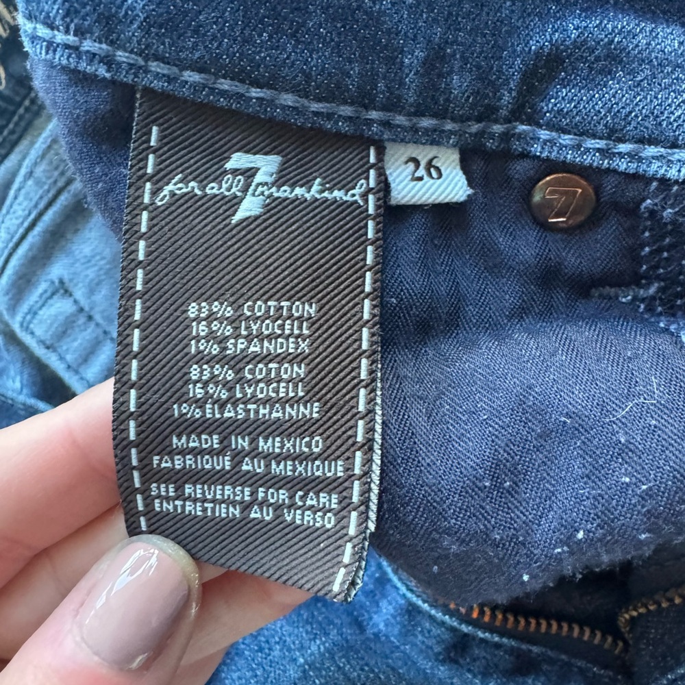 7 For All Mankind Dark Blue Skinny Jeans - Picture 6 of 8